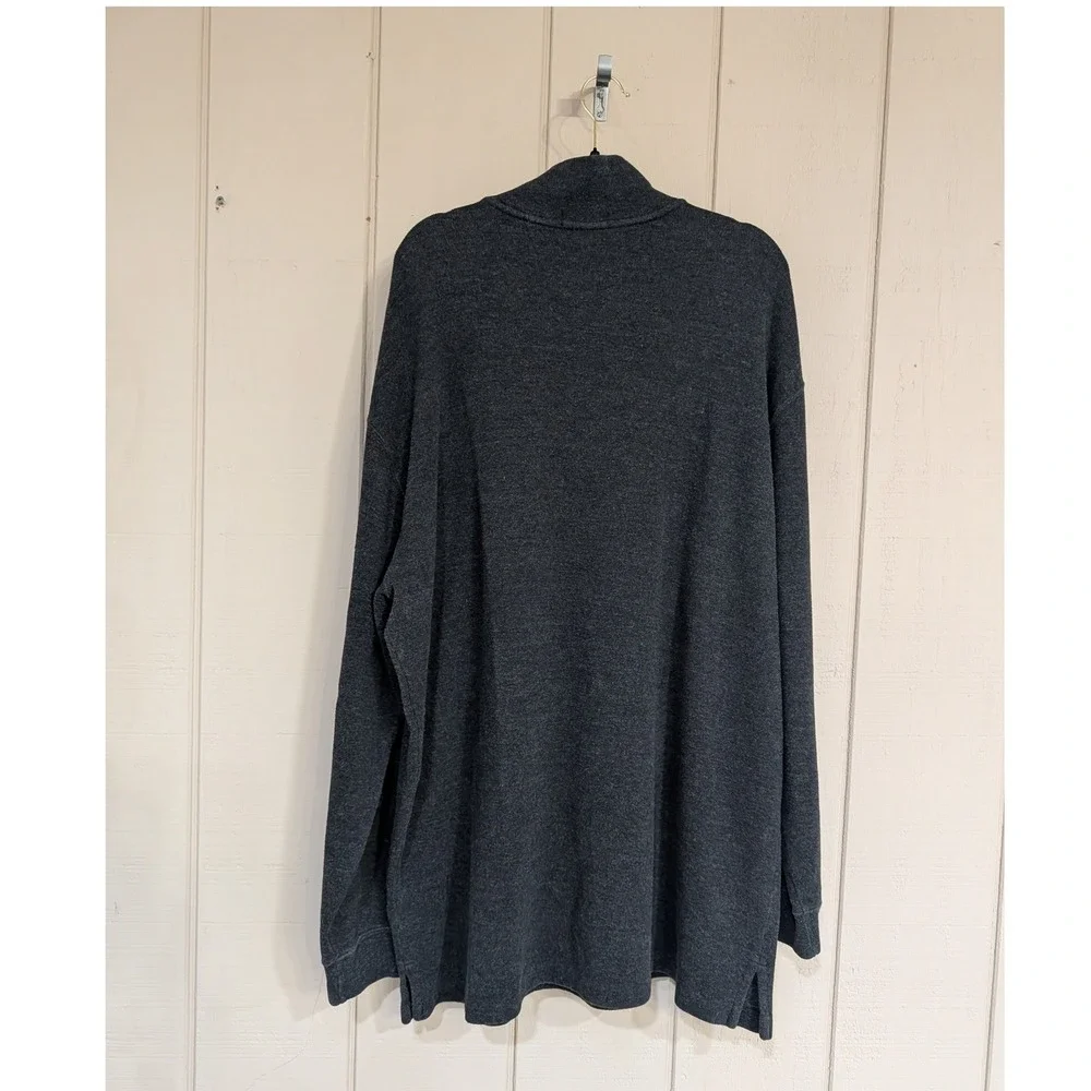 Polo Ralph Lauren‎ Charcoal Quarter Zip Cotton Pullover Men's 2XLT